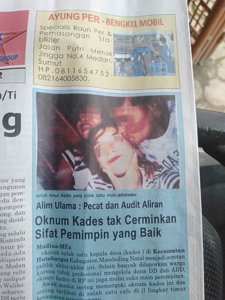 Terkait Kades “ Amoral “ di Kec.Hutabargot,   BPD dan Camat Hutabargot Harus Selidiki Kades