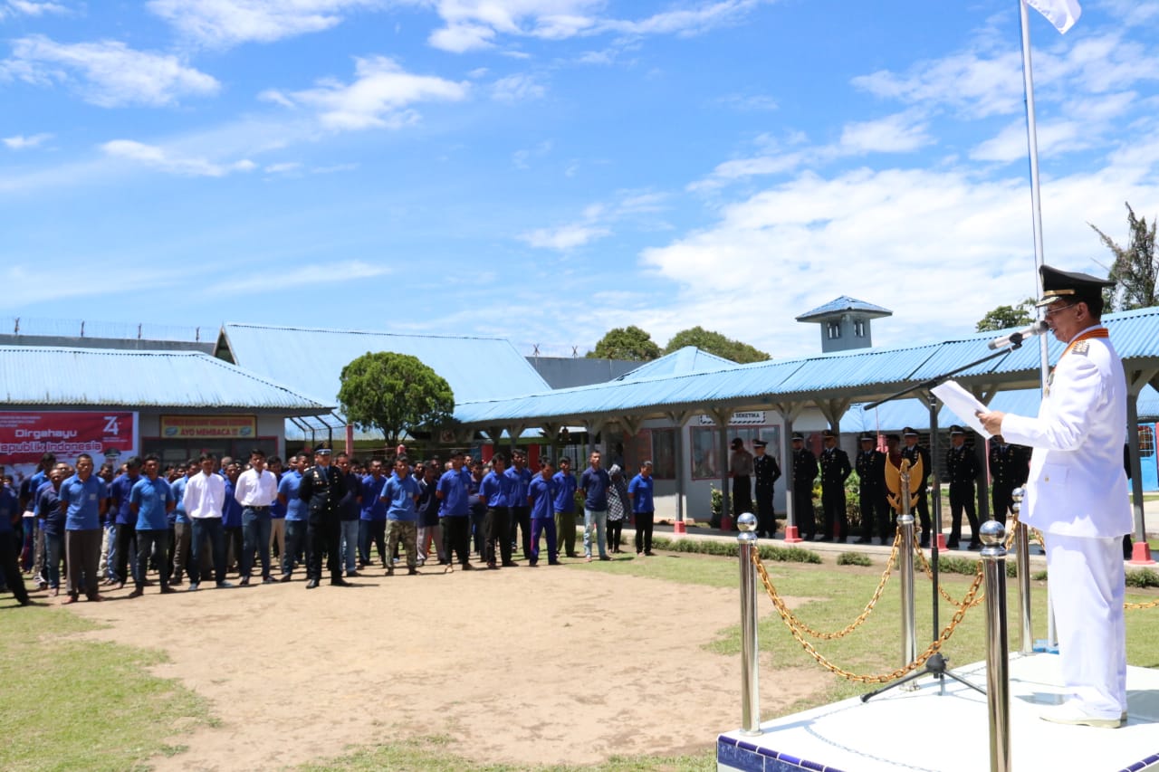 3 Orang Bebas,  22 Napi Rutan Sipirok  Kab.Tapsel Dapat Remisi HUT RI Ke-74