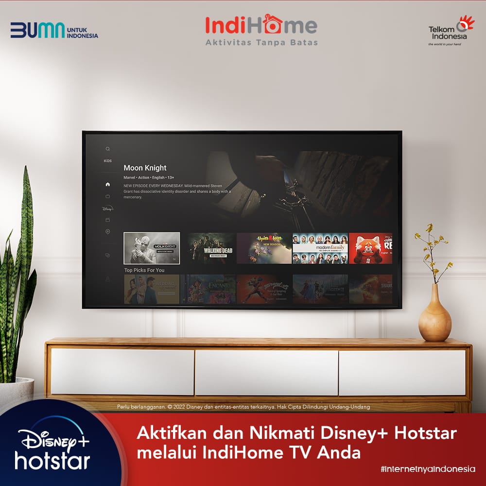 IndiHome Hadirkan Konten Hiburan Disney+Hoststar