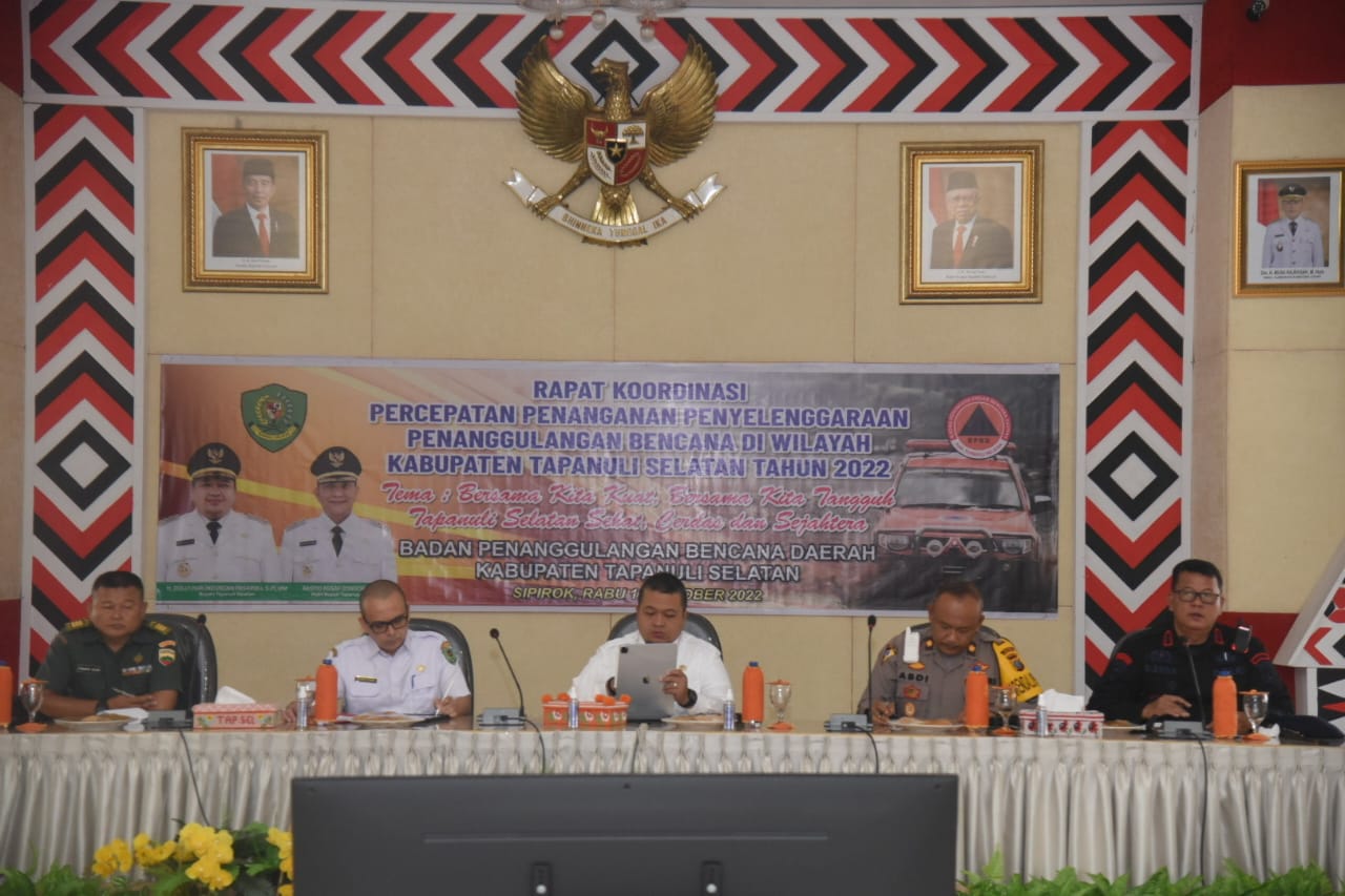 Antisifasi Cuaca Extrim, Pemkab Tapsel Rakor Percepatan Penanganan Penanggulangan Bencana 2022