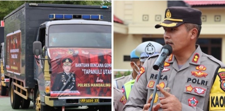 Polres Madina Kirim Bantuan Ke – Korban Gempa di Tapanuli Utara