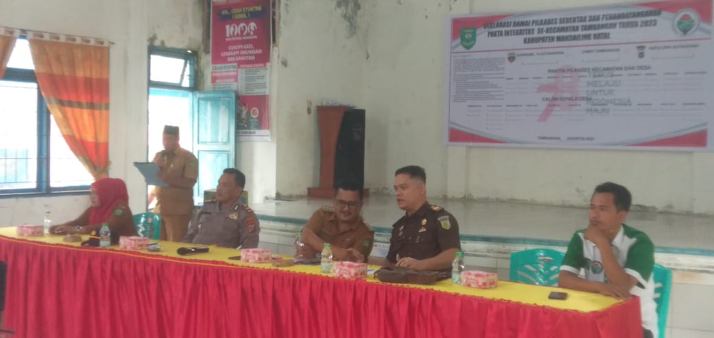 Pilkades Serentak 2023, 28 Cakades di Kec.Tambangan Deklarasi Damai