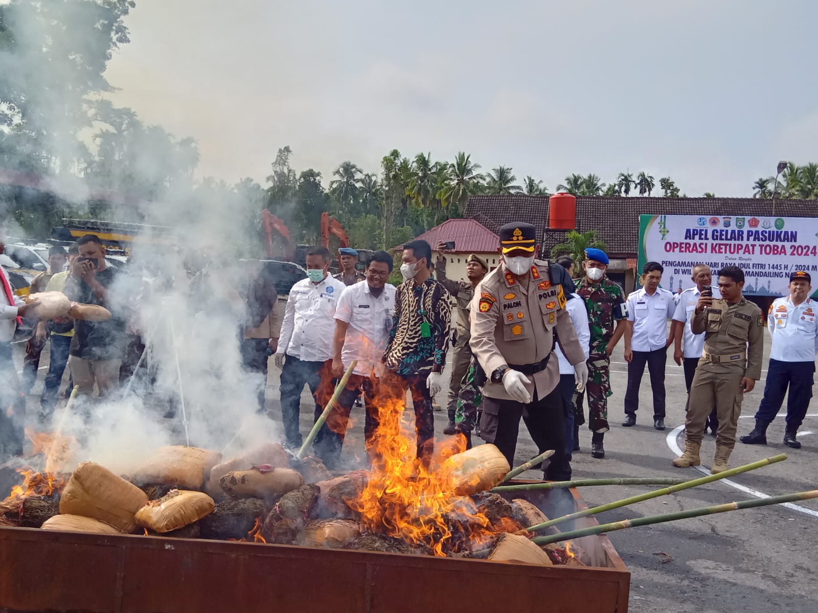Barbut Ganja Dibakar, Polres Madina Amankan Pengedar Ganja Antar Provinsi