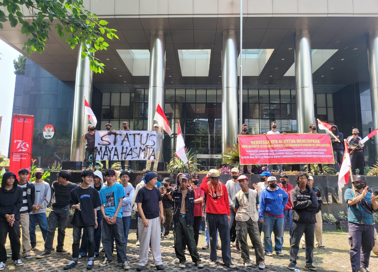 Gemak LJ Demo KPK, Putuskan Status  Maya Hasmita Terkait OTT Bupati Labuhan Batu