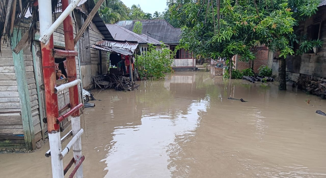 Tiga Anak Sungai Meluap, Camat Panyabungan Barat Monitoring Ke -4 Desa
