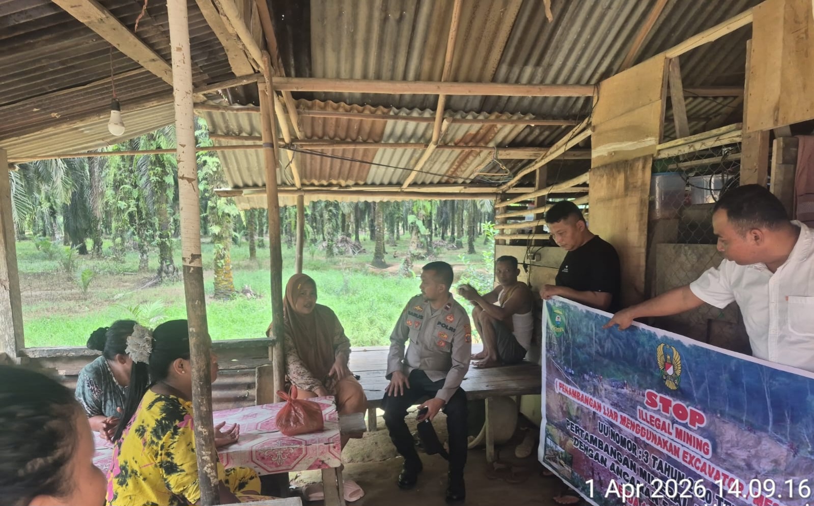 Polsek Linggabayu Sosialisasi PETI di Desa Lobung