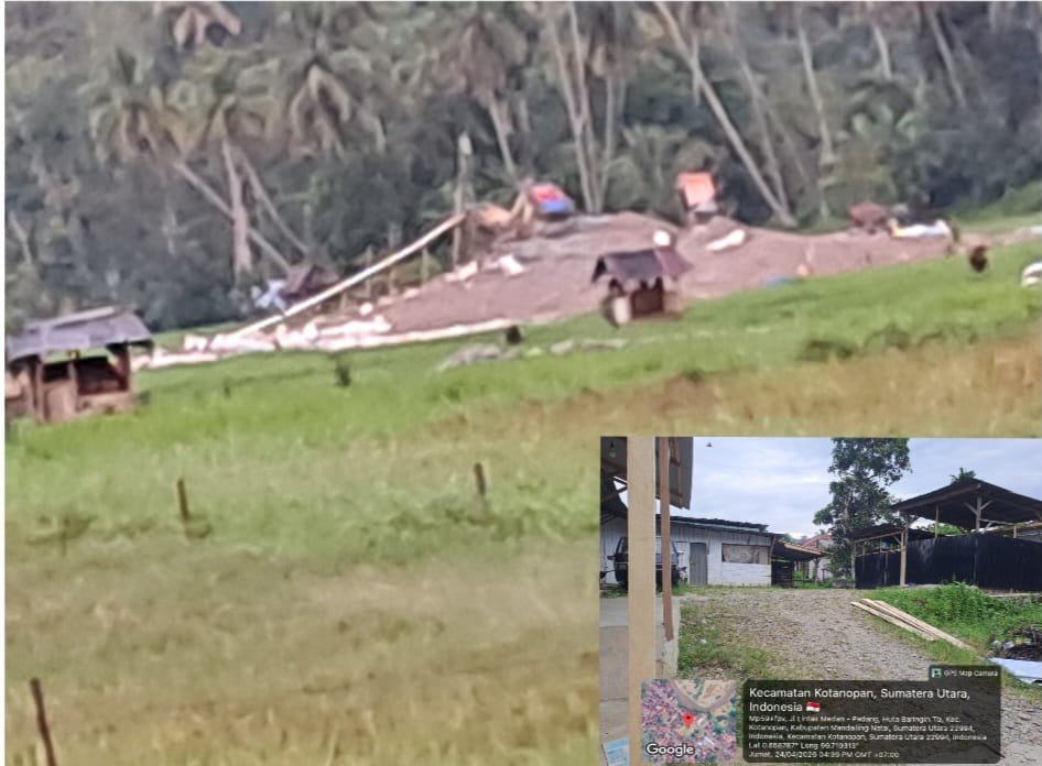 Diduga Gunakan Enam Unit Dompeng, Aktivitas Tambang Emas Ilegal di Padang Bulan Kotanopan Disebut Sudah Lama Beroperasi