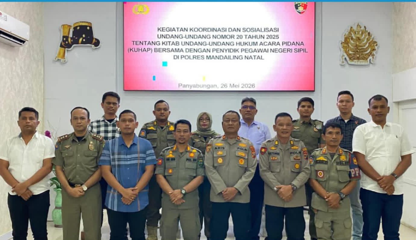 Polres Madina Gelar Koordinasi & Sosialisasi KUHAP Baru Bersama PPNS, Perkuat Sinergi Penegakan Hukum