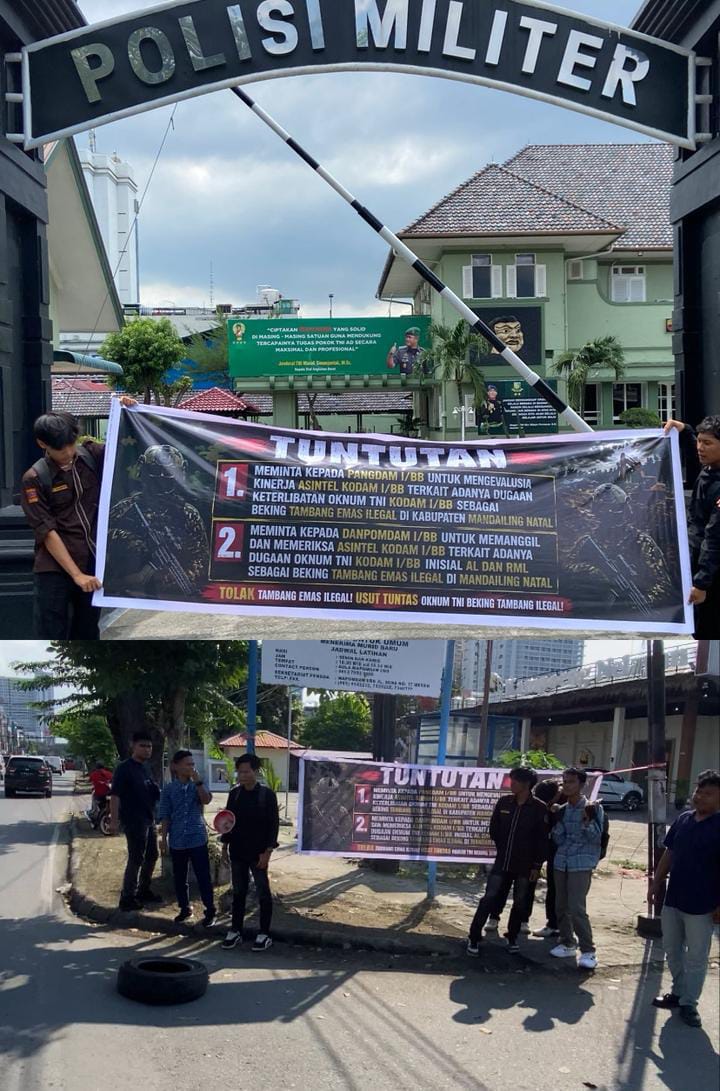 ” Ada Keterlibatan Oknum TNI ” Mahasiswa Aksi di Depan Pom Dam I/BB