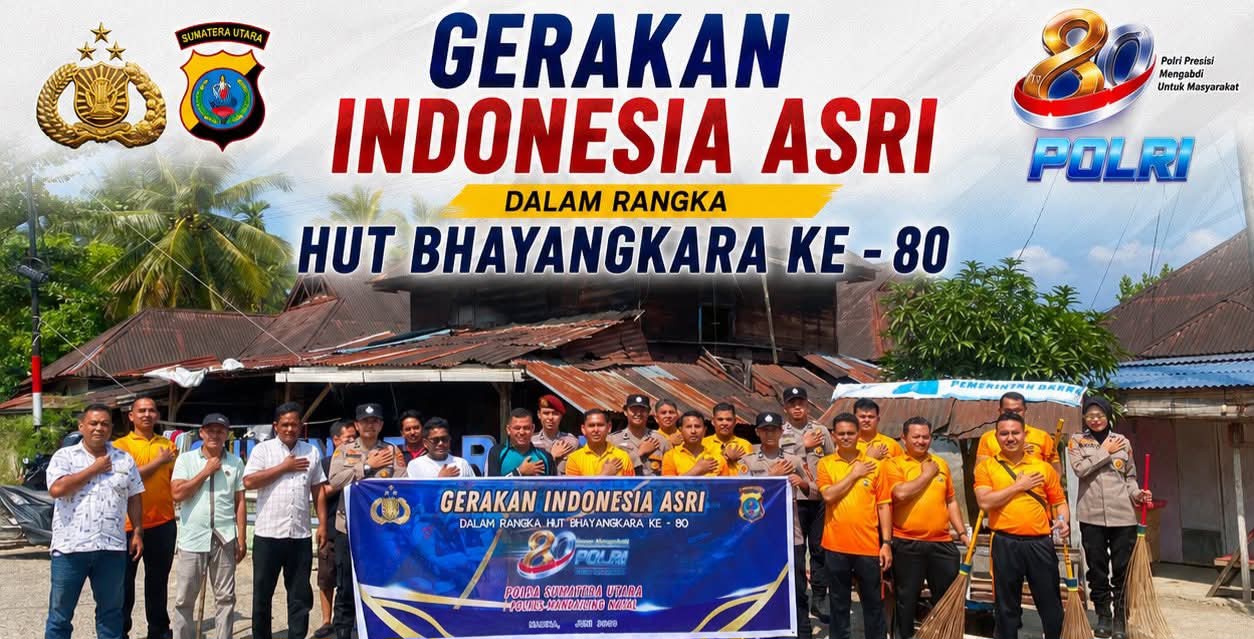 Sambut HUT Bhayangkari Ke – 80, Satreskrim Polres Madina Gelar Gerakan Indonesia ASRI Bersama Warga