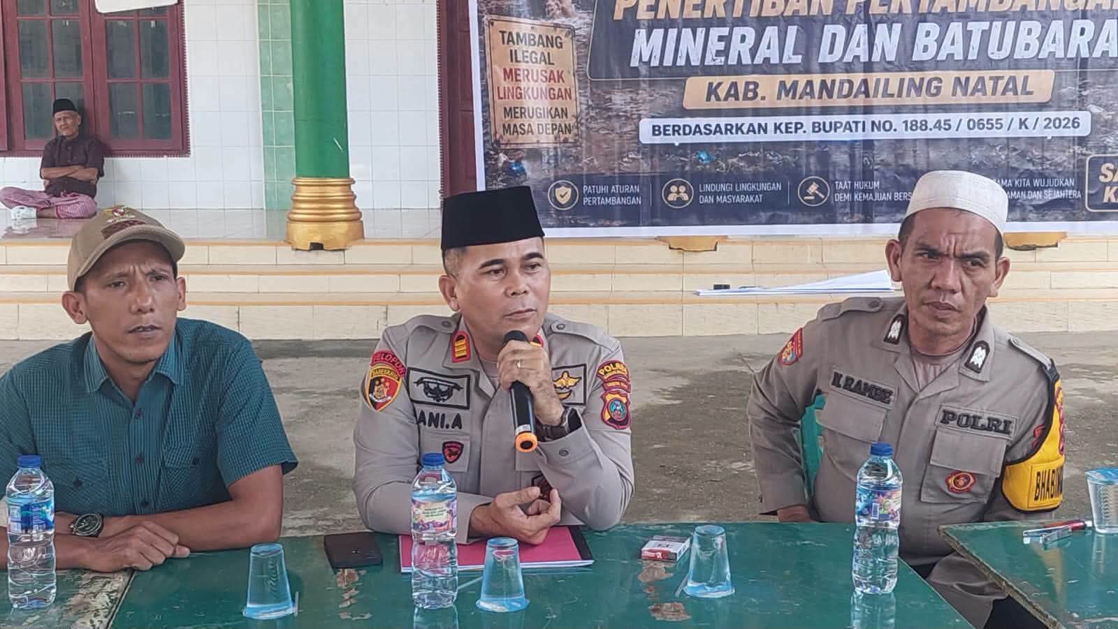 Polres Madina Ajak Warga Sayurmaincat Tidak Ikut Aktivitas PETI