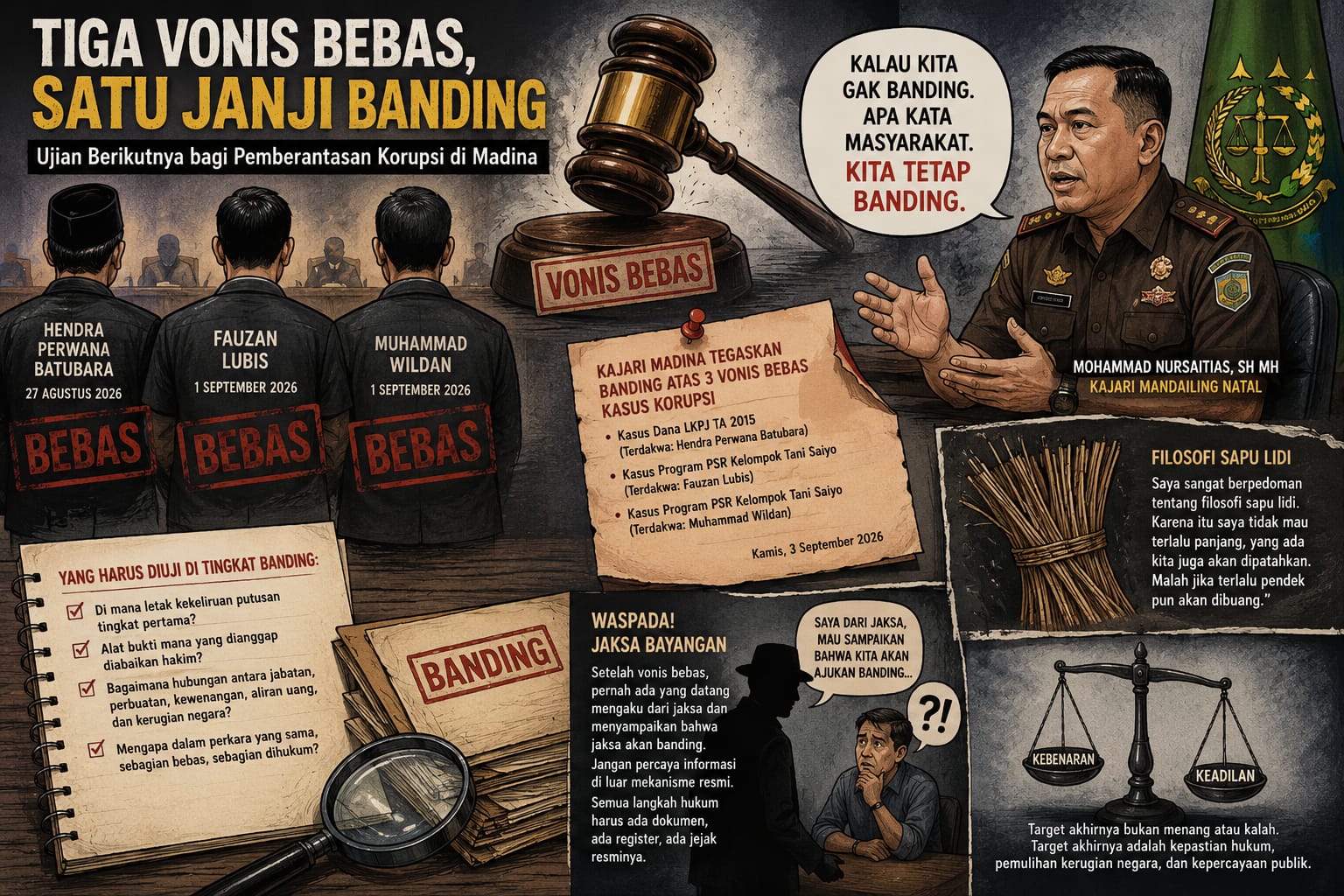 TIGA VONIS BEBAS, SATU JANJI BANDING
