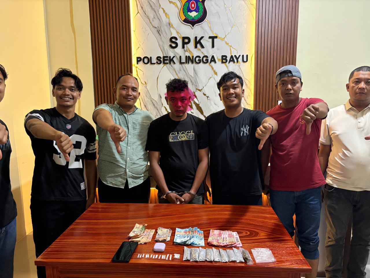 Polsek Linggabayu Ungkap Pengedar Sabu & Ganja di Kec.Rantobaek, Satu Pria Diamankan