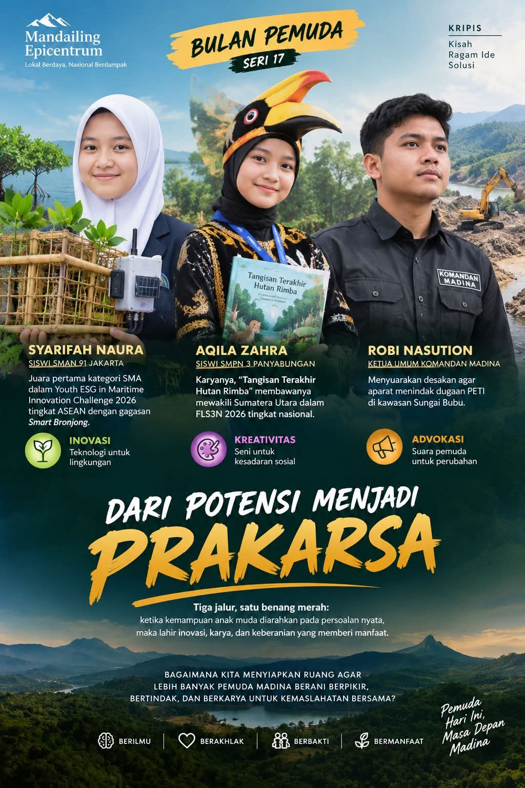 UBAH MASALAH MUDA-MUDI JADI PRAKARSA: SYARIFAH, AQILA DAN ROBI PUN NAIK PANGGUNG