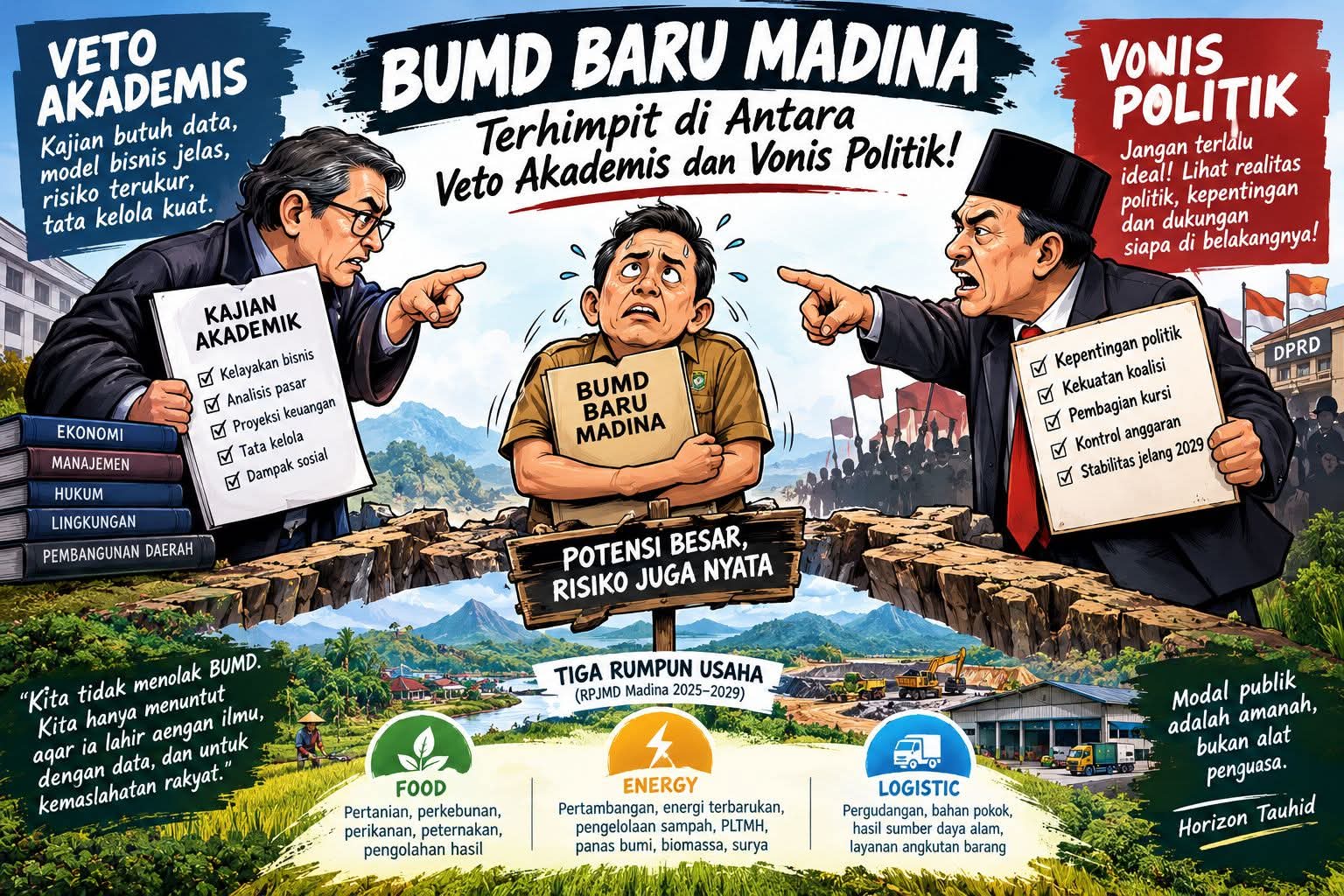 BUMD BARU MADINA: DI ANTARA “VONIS” AKADEMIK DAN “VETO” POLITIK