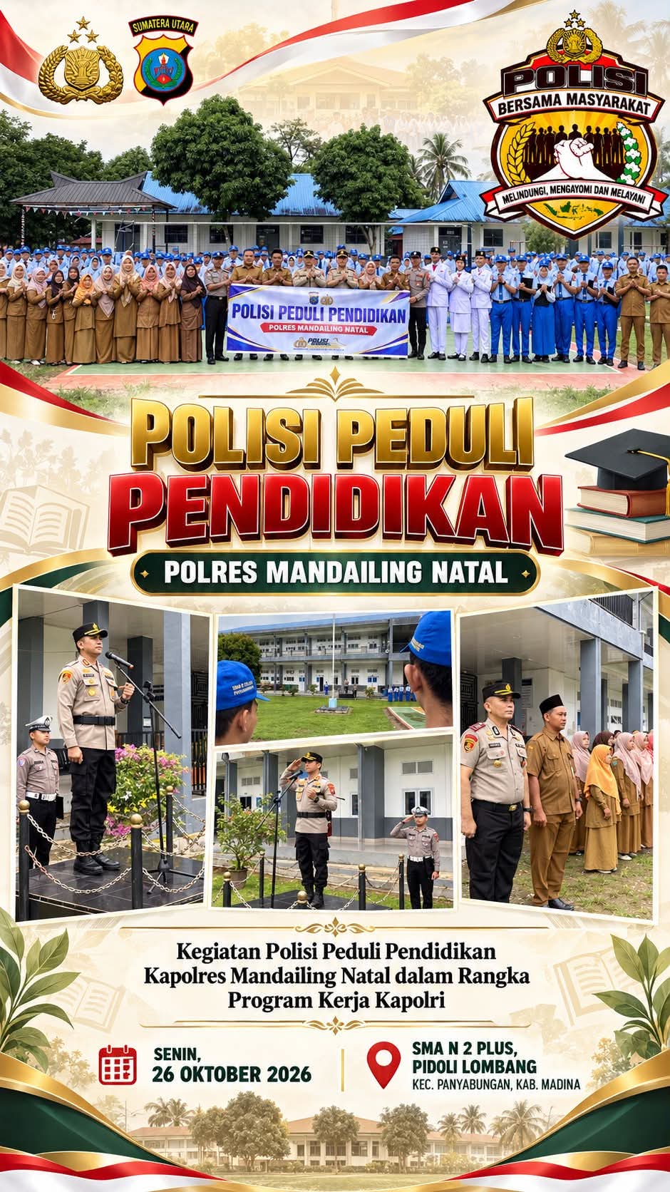 Kapolres Madina Gekar Program Polisi Peduli Pendidikan, Ajak Pelajar Rahi Masa Depan Cerah dan Jauhi Narkoba