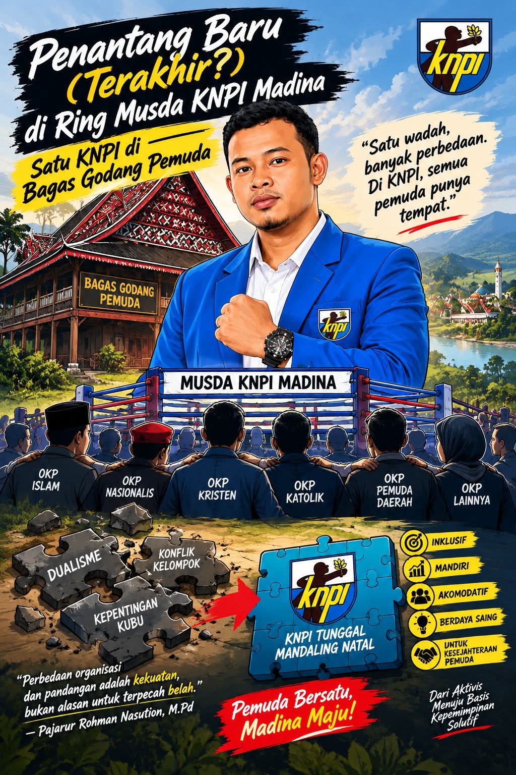 Penantang Baru (Terakhir?) di Ring Musda KNPI Madina, Pajarur Rahman Nasution: Satu KNPI di Bagas Godang Pemuda
